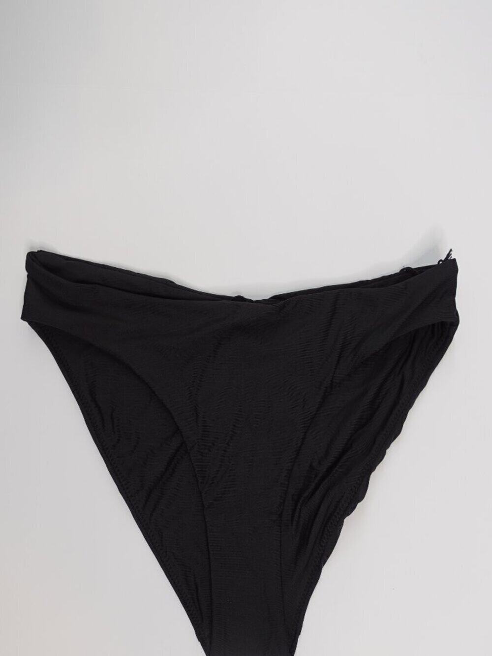 Unsubscribed black ruched back Women's bikini bottom size S NWT